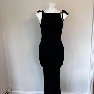 WeWoreWhat Danielle Bernstein Black Bodycon Dress with Tie Straps